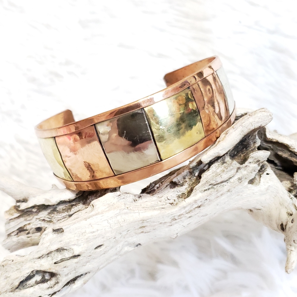 Artisan Copper Square Flexible Cuff Bracelet - image 5
